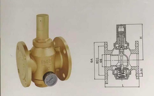 Brass water pressure reducing valve