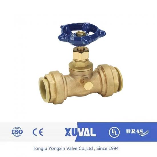 1/2 in Stop Waste Gate Valve Brass Push Fit Connect Water Pipe Copper PEX CPVC
